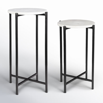 Valo 2 - Piece Marble Top Living Room Table Set