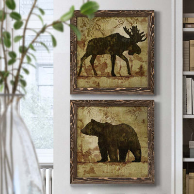 Country Moose - ensemble de 2 impressions sur toile
