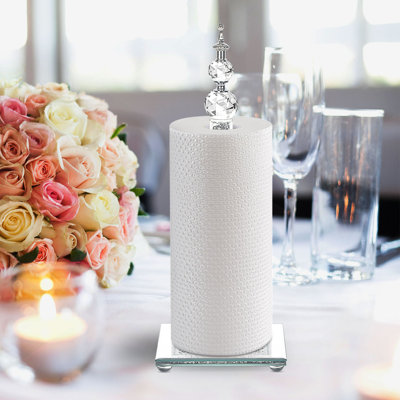 Sparkling Crystal Freestanding Paper Towel Holder ( Square/Silver )
