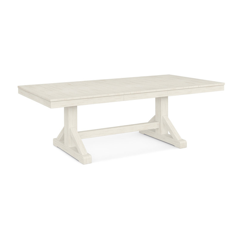 Hues Solid Wood Dining Table, Antique Frost White