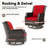 4-Person PE Wicker Outdoor Patio Set with Loveseat,Chairs,Black Coffee Table & Red Cushion-37233398