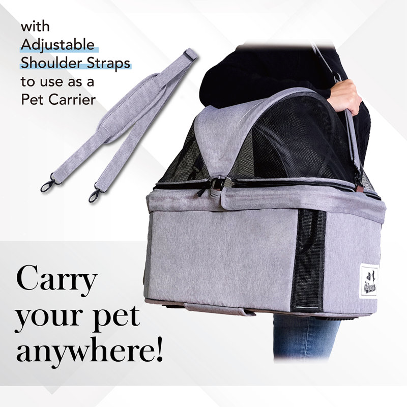 Nimbus Gray 3-in-1 Pet Stroller, Carrier, and Car Seat