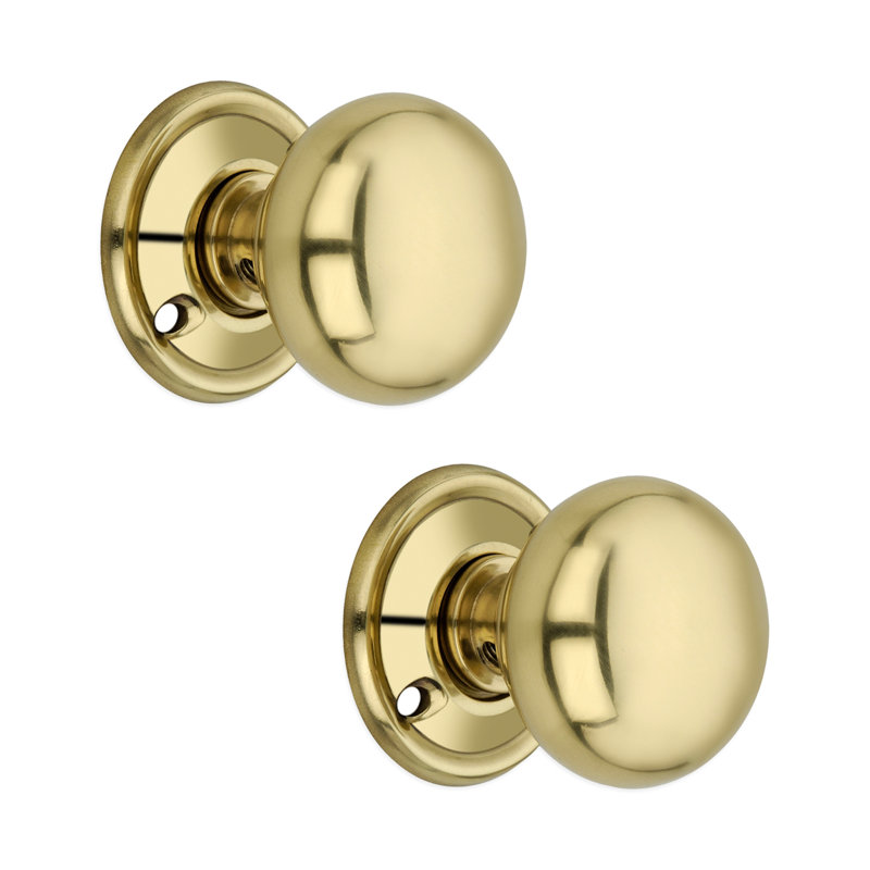 Cottage Small 40mm Rim/Mortice Door Knob, Polished Brass