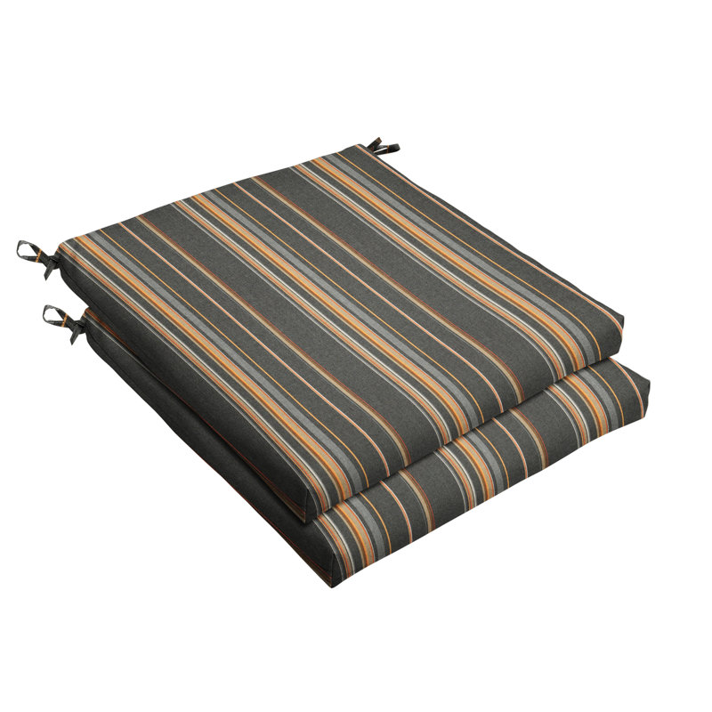Sunbrella Outdoor Stripe Chair Cushion, 20" W x 20" D, Carousel Confetti Striped