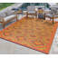 Tapis intérieur / extérieur à motif géométrique orange / vert Aldo-186062020