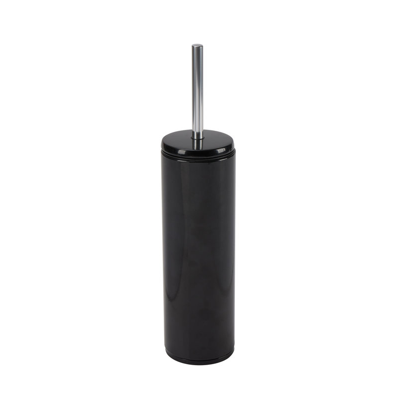 Acier inoxydable 15 po H Brosse de toilette et support autoportant, Noir