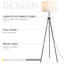 Lampe trépied 59,75 "avec chaînette