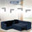 84" 5-Seats Modern Modular Sleeper Sofa With Adjustable Backrest, Chenille L-Shape Sectional Couch With Usb Charging & Pull Out Bed, Convertible Corner Sofa With Cup Holders & Ottoman For Living Room, Office-2081250192