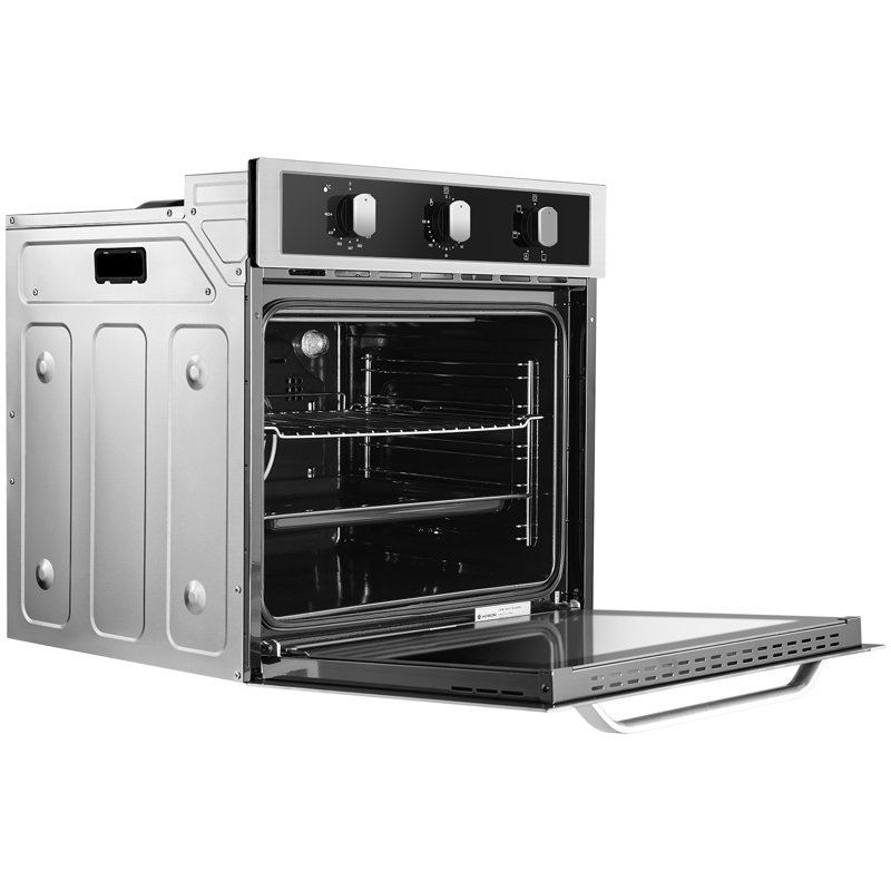 24" Built-In Electric Wall Oven with True Convection, 8 Cooking Functions, Mechanical Knob Controls & Removable Door, Black Stainless Steel