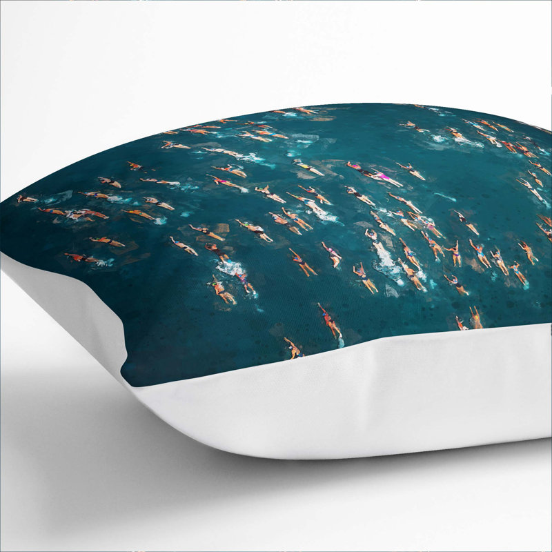 Square Throw Cushion, White, 40cm H x 40cm W x 15cm D