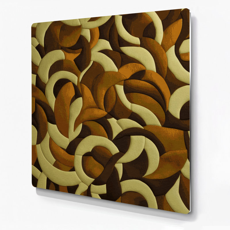Abstract Shapes 92 Brown Metal Wall Art