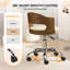 Chaise de bureau en bois en forme d'anneau avec pieds et roues-1235453044