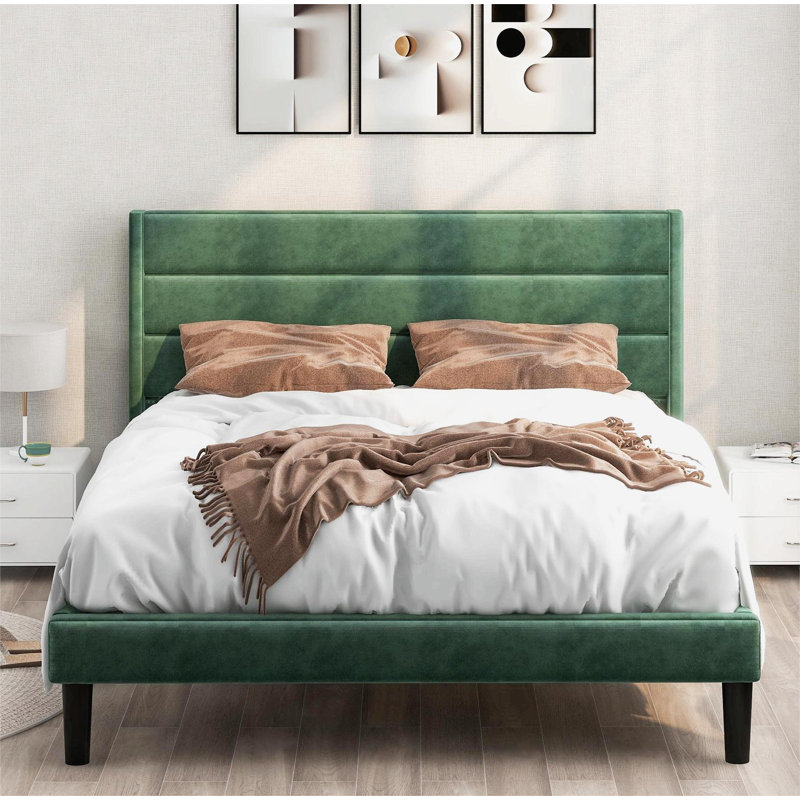 Liseta Bed, European Double (140 x 200cm), Green