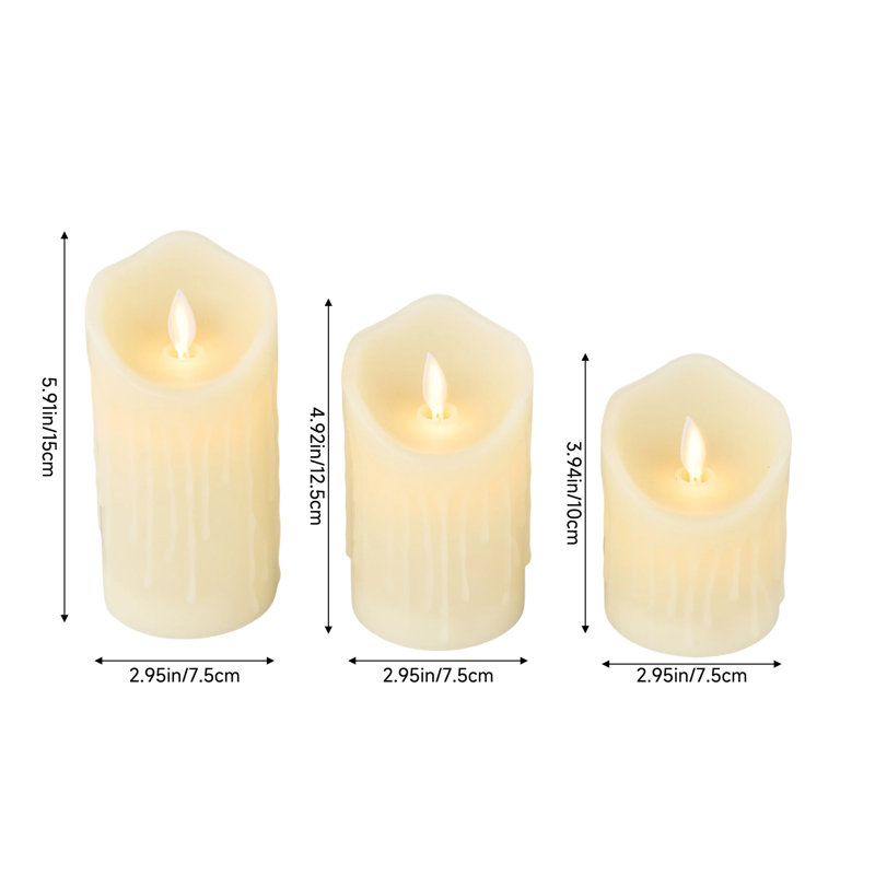 3Pcs LED Flameless Candles with Remote Control