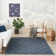 Adianey Red Barrel Studio Easy Care Trellis Navy Blue Indoor/Outdoor Area Rug