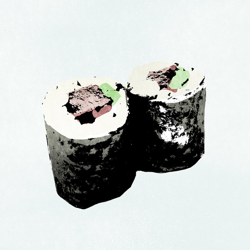 Sushi Style III by Annie Warren - Wrapped Canvas Painting, 51cm H x 51cm W x 3.8cm D