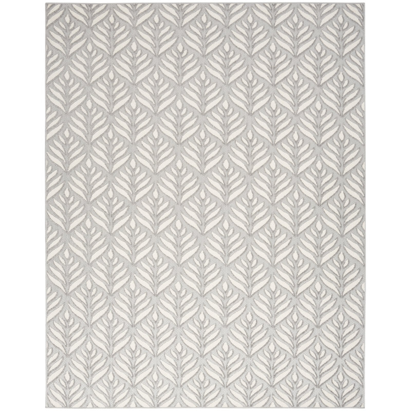 Tapis intérieur / extérieur gris Analiegh, Rectangulaire 7 pi x 10 pi
