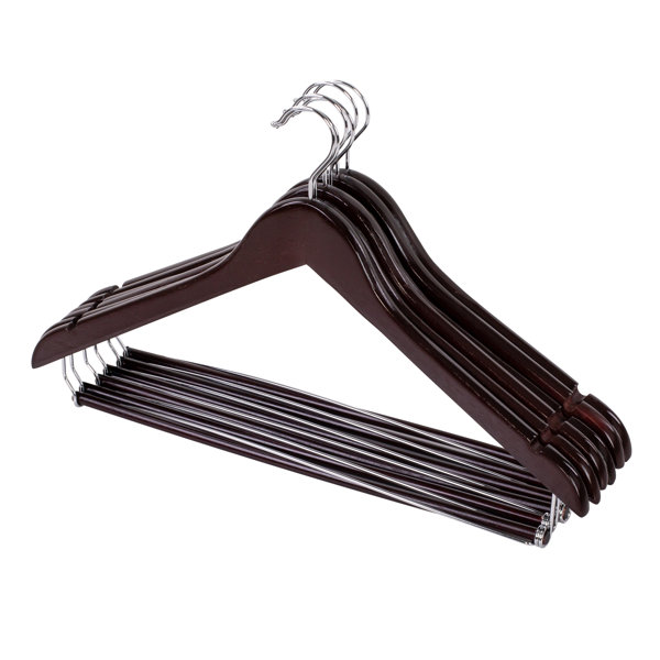 Wooden Hangers W/ Notches - 17 Length/ 4 1/4 Neck - 50/Pack