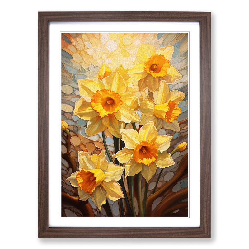 Single Picture Frame Print on Wood, 64cm H x 46cm W, Walnut Framed