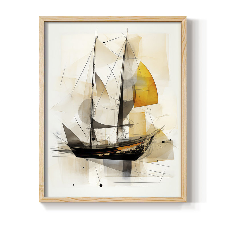 «NAUTICAL Series CCCCLII», reproduction encadrée - bois massif, H 15 po x l 12 po