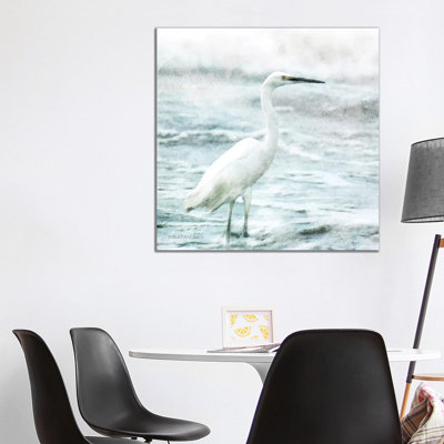 Coastal Heron 1 Piece Wrapped Canvas Painting