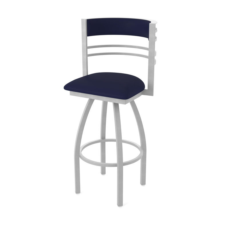 Hunter Swivel Stool, Nickel anodisé, Tabouret de bar (siège d'une hauteur de 36 po), Vinyl-Canter Twilight