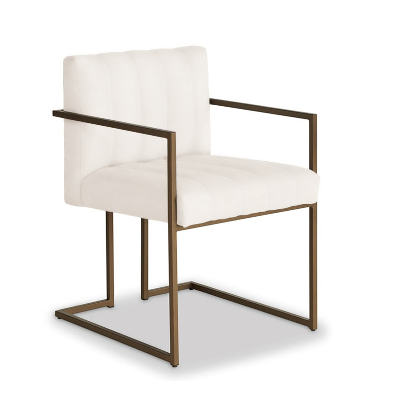 Adele Upholstered Arm Chair, Parchment Polyester