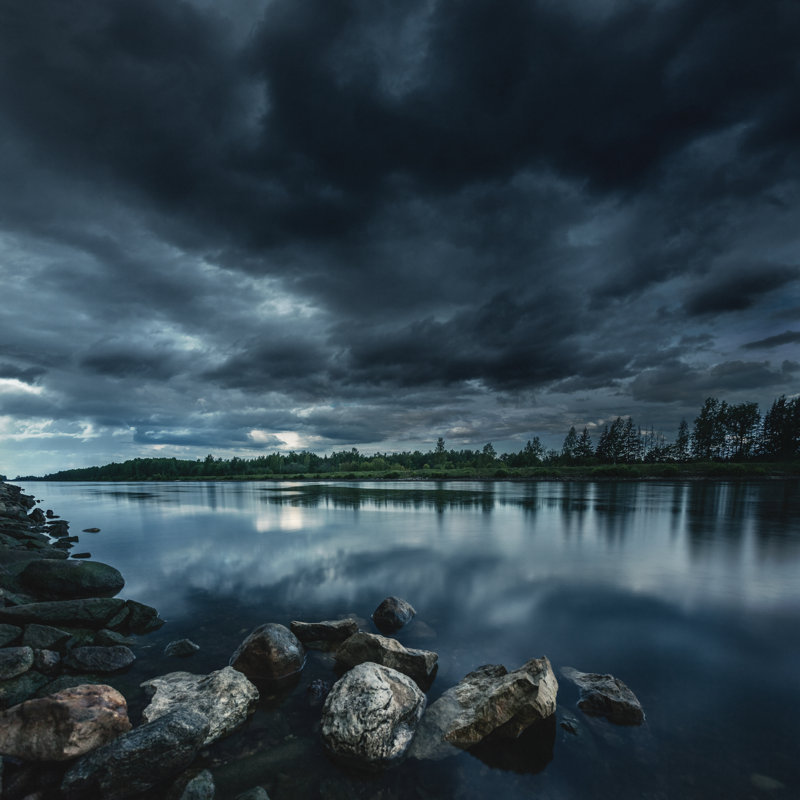 Lake At Storm - Wrapped Canvas Print, 122cm H x 122cm W x 3.8cm D