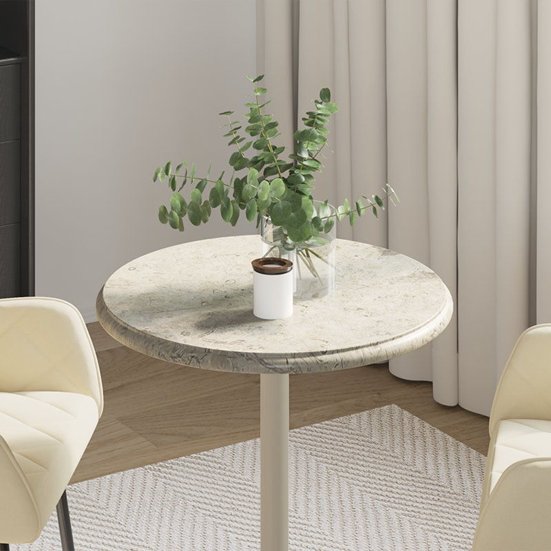 Plateau de table en marbre Adeoye, H 1 po x l 19,7 po x P 19,7 po, gris
