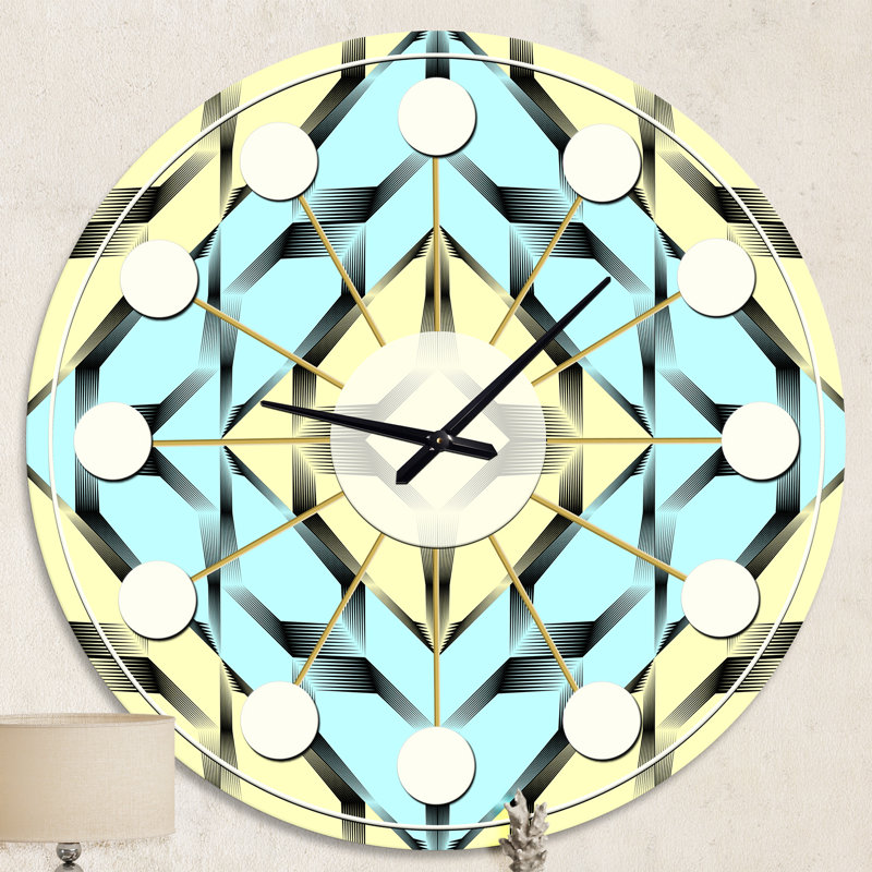 Ornement tendance noir et blanc - horloge murale moderne Mid-Century, Moyenne