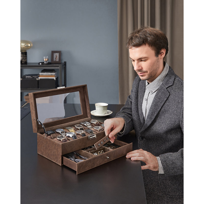 Sury Steel Watch Box +, Brown
