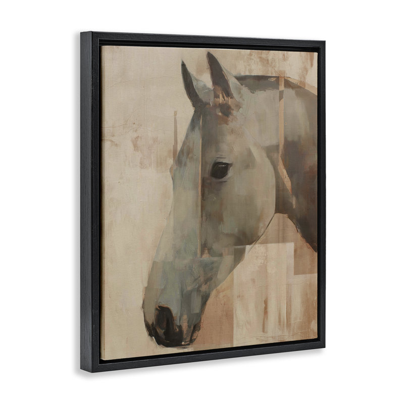 Cadre flottant Pure Horsepower Portrait, design par Svetlana Aleynikova, H 31 po x l 25 po, Cadre flottant noir de jais