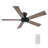52" Flush-Mounted DC Motor Black Ceiling Fan without Light, Remote Control-1529952646