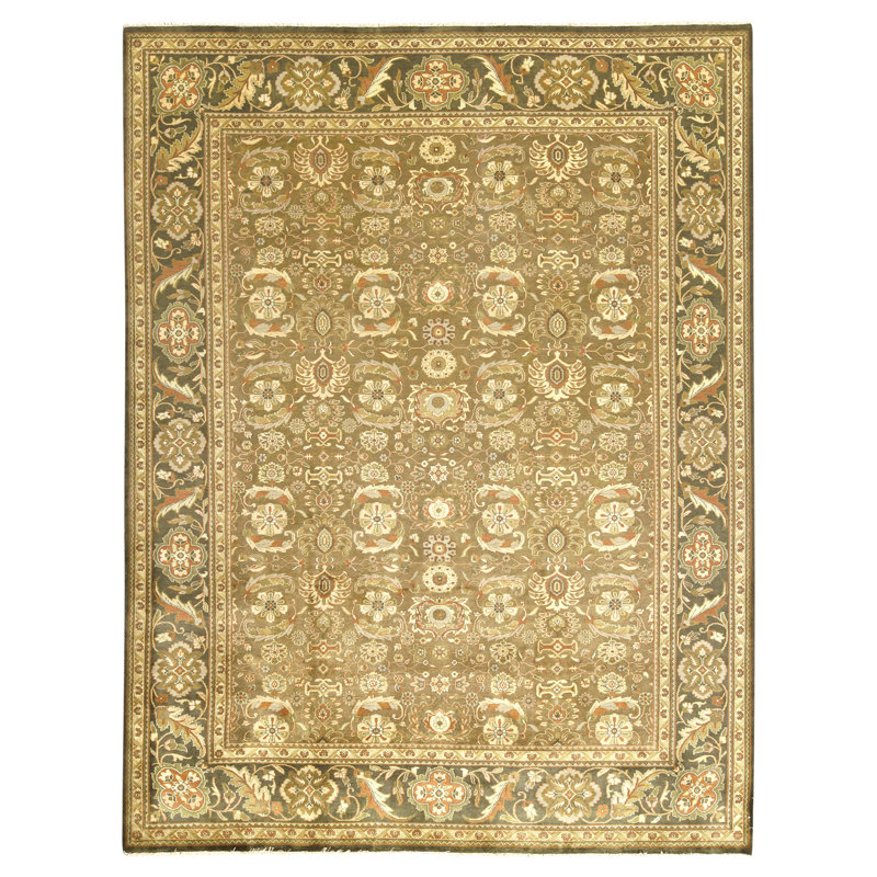 Tapis rectangulaire en laine noué à la main