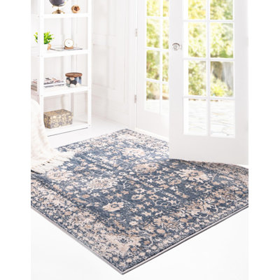Tapis traditionnel Geddis couleur marée