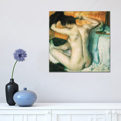 Woman Combing Her Hair by Edgar Degas - Wrapped Canvas Painting