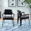Fauteuil de réception en cuir avec structure en métal-94030314