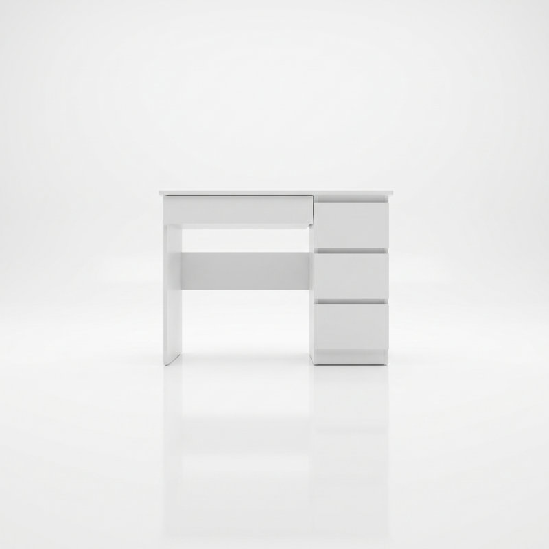 Eufelia Computer Desk, White, Right