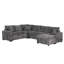 Canapé-lit 112,2 po avec canapé-lit escamotable avec repose-pieds avec rangement, trois coussins et dispositifs de chargement pour le salon, gris-741020022