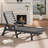 Set of 2 Oversized Outdoor Lounge Chairs – HDPE All-Weather Chaise Lounge with 6 Positions, 500-LBS Capacity, Wheels, and Cup Holder for Deck or Poolside, Dark Gray-1020142377
