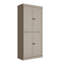 Garde-robe ou armoire de rangement 72 po à deux portes et deux tiroirs en bois massif beige
