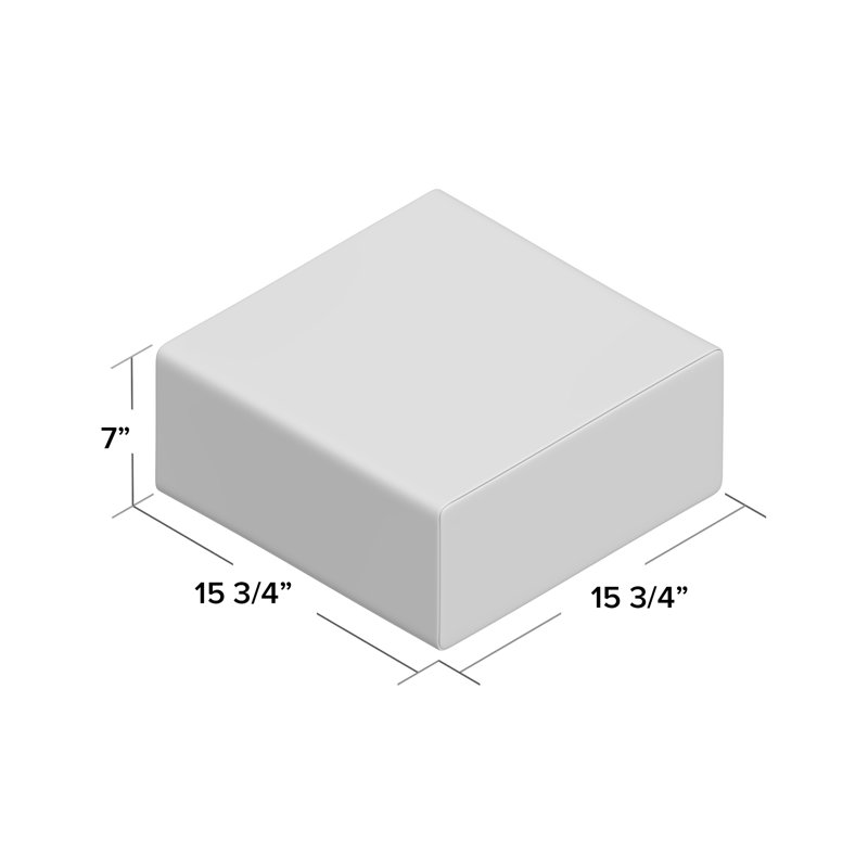Pouf carré Basic, Vert, H 7 po x l 15,75 po x P 15,75 po