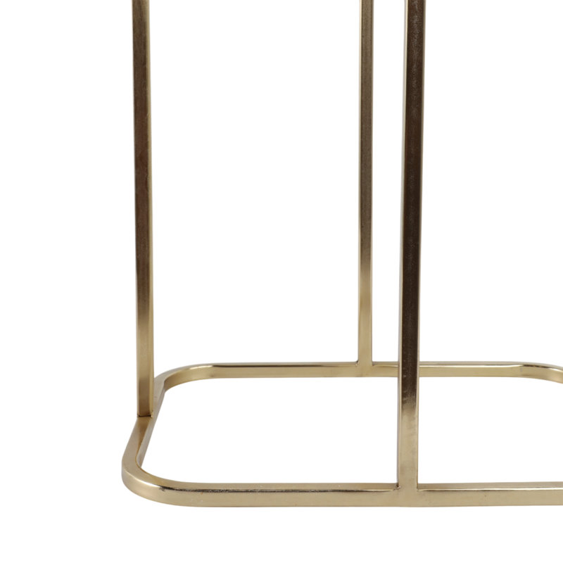 Sagebrook Home 24X15" Agate Top C-Table, White/Gold, White