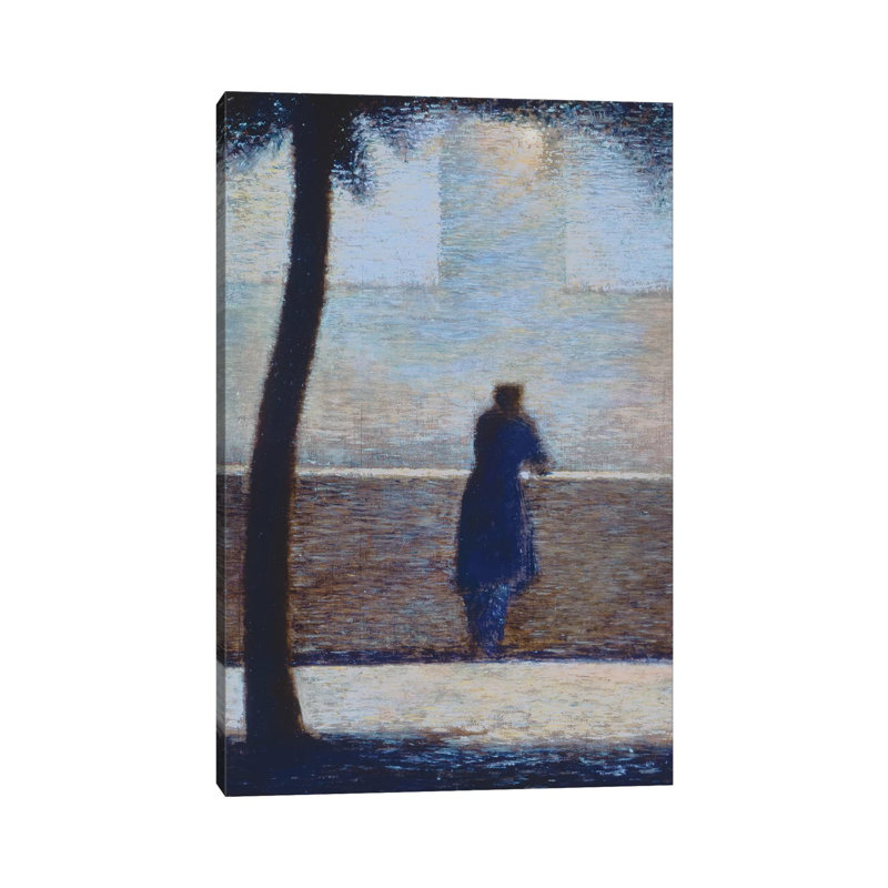 Man Leaning On A Parapet by Georges Seurat - Wrapped Canvas Gallery-Wrapped Canvas Giclée, 20.32 cm H x 30.48 cm W