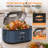 24 Qt Electric Turkey Roaster Oven with Self-Basting Lid and Defrost and Keep Warm Functions,Blue-136243224