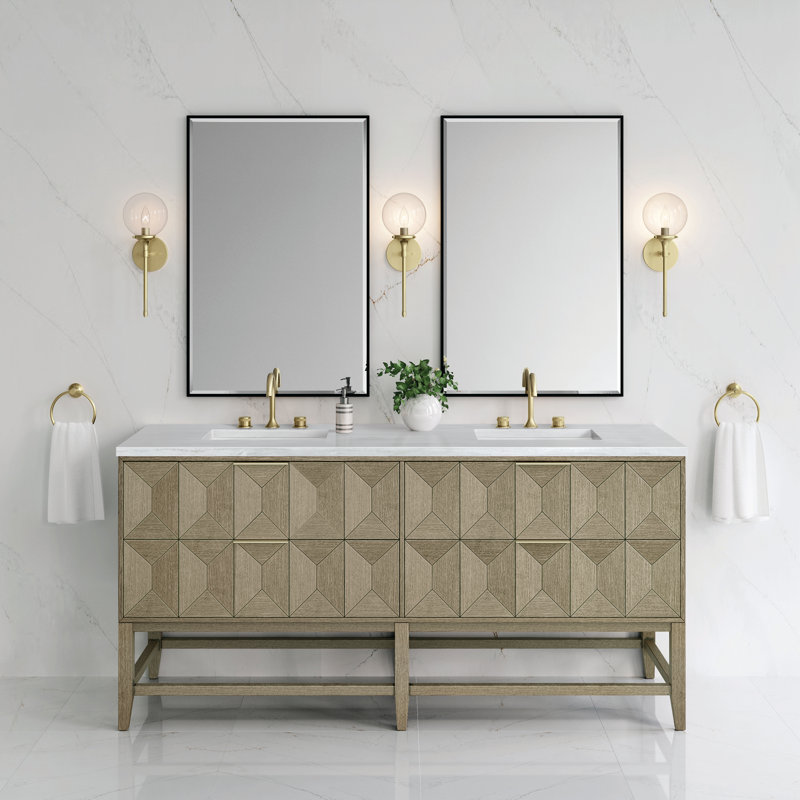 Emmeline 72'' W Double Vanity, Charcoal Soapstone, 8" Widespread