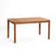 Table de salle à manger d'extérieur en bois massif l 59,1 "pour 6 personnes, table de patio rectangulaire avec plateau à lattes
