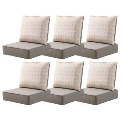 Coussins et oreillers épais Allo 61 x 56 x 15 cm pour patio, assise profonde, intérieur/extérieur, résistant à l'eau et à la décoloration