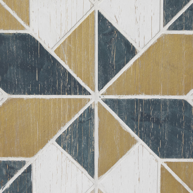 Multi Colored Geometric Wood Wall Decor Set of 3