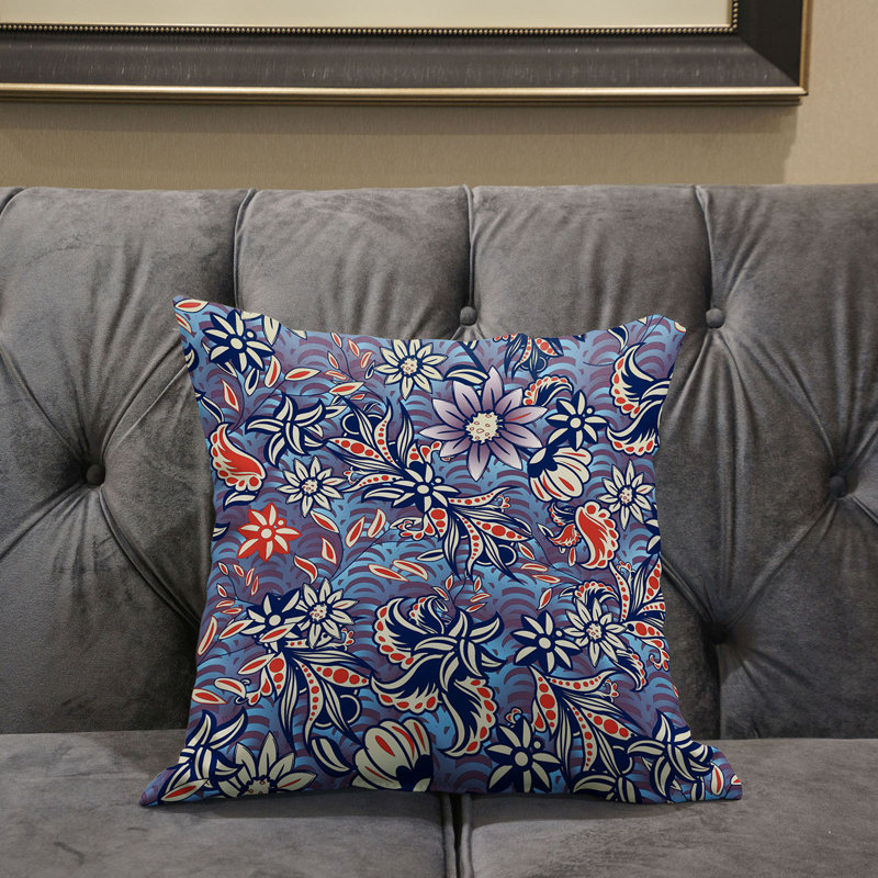  Housse et insert de coussin décoratif en polyester, 20 po x 20 po, Mauve / Rouge